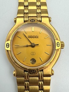 ●H80676:GUCCI グッチ 9200L GP ゴールド文字盤 クオーツ レディース腕時計　ムーブメント画像有　ジャンク扱