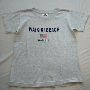 Tシャツ 半袖　HAWAII　ハワイ　Waikiki　М　10/12 AAA アウトレット グレーチビT　部活　運動　高校生　女の子　中古　キッズ　S