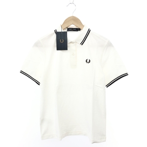 未使用品◆FRED PERRY フレッドペリー 半袖ポロシャツ サイズ:12◆G3600 ホワイト/ブラウン レディース ティップライン ロゴ トップス10