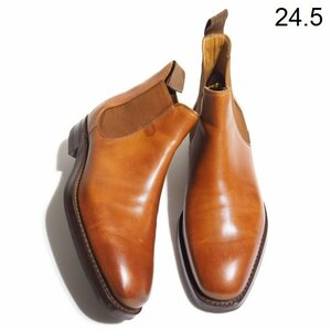 x5382P　▼CROCKETT&JONES クロケット&ジョーンズ▼　CHELSEA サイドゴアブーツ ブラウン 5.5E/24.5cm チェルシーブーツ 茶 秋～春 rb mks