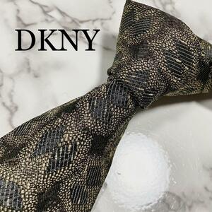 ネクタイ DKNY ダナキャラン 紋様柄 総柄 ジャガード シルク 高級