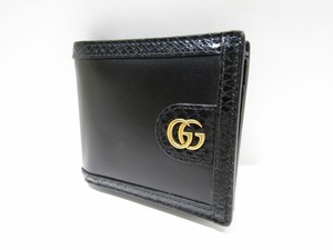 GUCCI グッチ オフディア GGマーモント 二つ折り 財布 597609 レザー ブラック