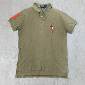 polo by ralph lauren ポロバイラルフローレン ポロシャツ　アースカラー　ロゴ刺繍　古着　デカロゴ