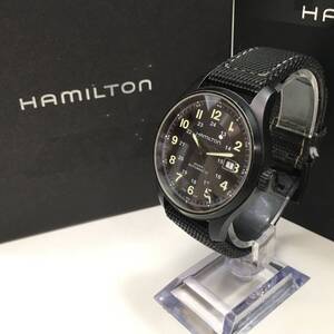 ○A249-196 HAMILTON/ハミルトン KHAKI カーキ 3針 Date デイト メンズ 自動巻き 腕時計 H705750 付属品あり 稼働品