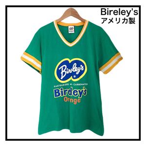 バヤリース　リンガーTシャツ　アメリカ製　アメカジ　USA　グリーン　半袖　M