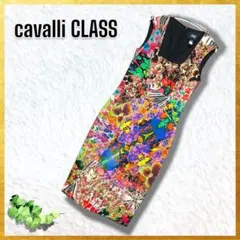 【一点限り】cavalli CLASS ロベルトカヴァリ 花柄 膝丈 ワンピース