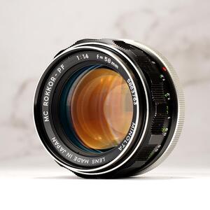 【虹色ゴースト】ミノルタ MC-ROKKOR PF 58mm F1.4 後 63