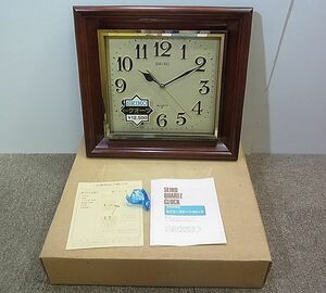 【NG245】昭和レトロ SEIKO QUARTZ CLOCK セイコー クオーツ クロック 掛時計 QE569B 木枠 木製 掛け時計 