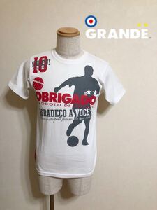 【美品】 GRANDE グランデ ロブソン ポンテ Tシャツ トップス サイズS 半袖 ホワイト 浦和レッズ