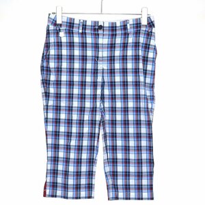 ◇492352 TOMMY HILFIGER トミーヒルフィガー ◇チェックパンツ 七分丈 サイズ4 レディース ブルー ホワイト レッド