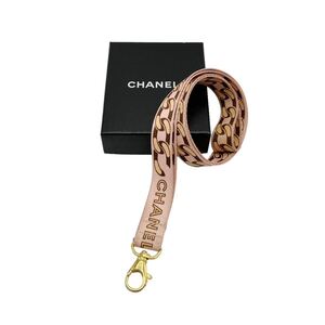 【良品】シャネル CHANEL 01A ロゴ ネックストラップ ナイロン ピンク