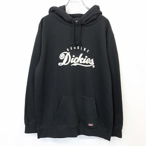 Dickies ディッキーズ LL メンズ 男性 スウェット プルオーバー パーカー フッディー フーディー 裏毛 ロゴ刺繍 長袖 ポリ×綿 ブラック 黒