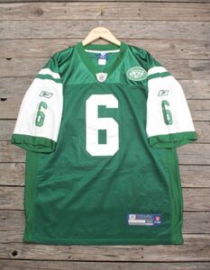 リーボック製 NFL NY JETS #6 Mark SANCHEZ フットボールシャツ 緑 表50