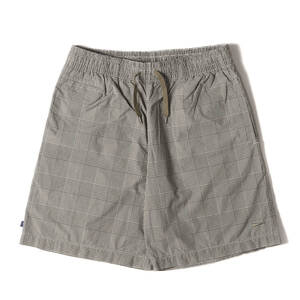 美品 DESCENDANT 21SS コーデュラナイロン グレンチェック ビーチ ショーツ SHORE BEACH SHORTS ベージュ ブラック 2 ショートパンツ