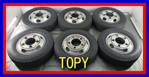 ■中古タイヤホイール■　TOPY スチールホイール 15インチ 5J +116.5 5H 203.2 DUNLOP SPLT50M 195/75R15 109/107N LT 激安 送料無料 K402