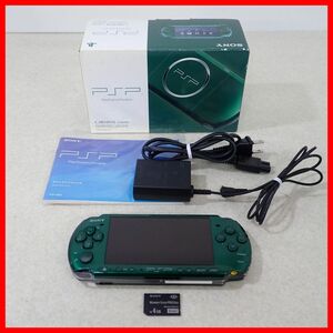 動作品 PSP プレイステーションポータブル PSP-3000 スピリティッド・グリーン 本体 SONY ソニー 箱説付【10