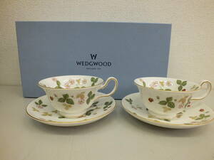 ウェッジウッド WEDGWOOD ワイルドストロベリー ティーカップ ソーサー２客 激安1円スタート