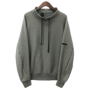 ミスターハリウッド N.HOOLYWOOD 23AW LONG SLEEVE T-SHIRT トレーナー スウェット スタンドカラー 裏起毛 カーキ 緑 36 S位 ■SM1 メンズ