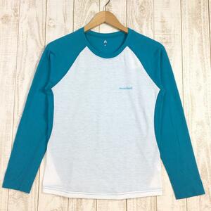 WOMENs M モンベル WIC ラグラン ロングスリーブ Tシャツ MONTBELL 1104719 ブルー系