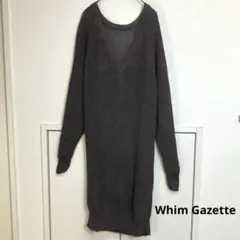 Whim Gazette　ウィムガゼット　リネンメッシュ　長袖ワンピース　F