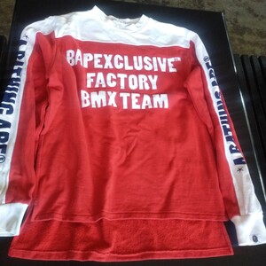 エイプ　BAPE BMX カットソー　初期　レア　美品　CYCLE　サイズＭ 長袖Tシャツ