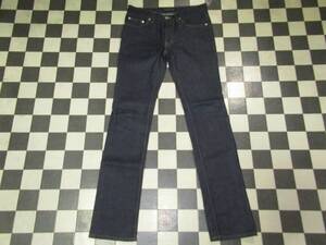 ★ラウンジリザード★良品　日本製　濃紺　1　ストレッチボタンフライジーンズ　CHINTZ DENIM NEW STRAIGHT