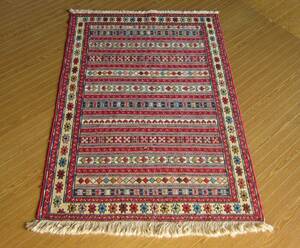 【146×105】イラン直輸入★アゼルバイジャン産キリム・KILIM■2005-382-18