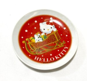 当時物 2004年 ハローキティ サンリオ Hello Kitty Sanrio クリスマスプレート 丸皿 インテリア サンタ 直径12.5cm