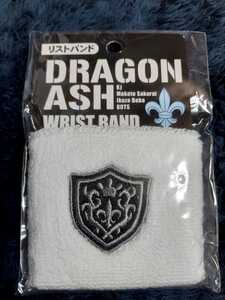 新品 DRAGON ASH 百合の紋章 リストバンド 白　ドラゴンアッシュ　WRIST BAND