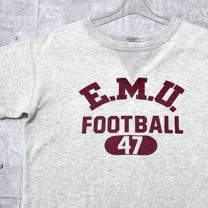 Pearl Diver EMU FOOTBALL 半袖スウェット パールダイバー　　ビンテージ復刻 Tシャツ トレーナー 両V 染み込みプリント 日本製 柳10217