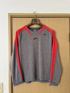 海外輸入☆インポート古着☆NIKE☆OHIO STATE長袖Tシャツ長袖カットソー☆ゲームシャツスポーツ生地