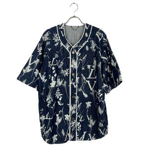Louis Vuitton (ルイ ヴィトン) leaf print baseball shirts 2020AW (indigo)