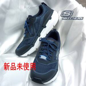 新品25cm(24.5cm相当)スケッチャーズ Skechers ネイビー メンズスニーカー ウォーキングシューズ ワイズ2E 幅広タイプ