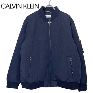 新品 US-XL ★ Calvin Klein カルバンクライン フライトジャケット ネイビー 2XL 3L キルト ボンバー ジャケット MA-1 大きいサイズ