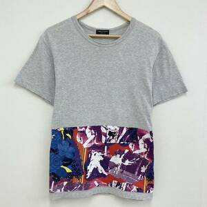 コムデギャルソンオムプリュス プリント ドッキング 半袖 Tシャツ グレー ランダムコラージュ HOMME PLUS カットソー Tee archive 3080067