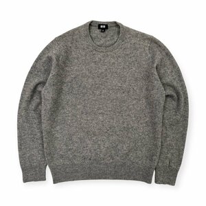 カシミヤ100%◆UNIQLO ユニクロ 長袖 ニット セーター Mサイズ/グレー系/メンズ