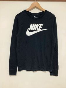 い1215 NIKE ナイキ 長袖Tシャツ ロンT M ブラック ロゴプリント