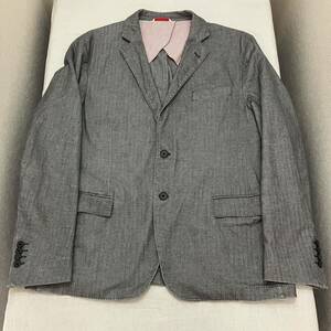 美品 ブルックスブラザーズ Brooksbrothers ジャケット ヘリンボーン Red Fleece レッドフリース 背抜き グレー 44S 44 メンズ men