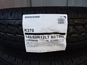 送料無料ブリジストンK370　145/80R12 80/78N ４本セット　２０２４年製