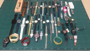 1円スタート! ジャンク品 メンズ レディース CITIZEN SEIKO CASIO 無名色々な腕時計 大量まとめ売り50点 動作未確認 