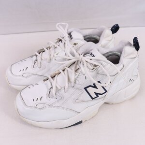 608 ニューバランス 28.0cm/New Balance 白 ホワイト 紺 中古 古着 スニーカー レディース yy9957