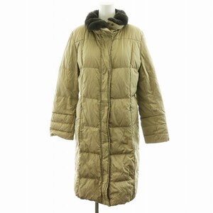 マックスマーラ MAX MARA ダウンコート ロング丈 ラビットファー アウター 40 M ベージュ /AN24 レディース