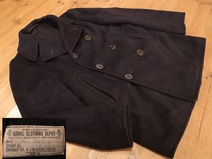 NAVAL CLOTHING DEPOT US NAVY アメリカ海軍 米軍 1950年代 ビンテージ ピー コート P COAT サイズ 36 S 相当