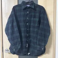 70s PENDLETON オンブレシャツ ブラックウォッチ ウール USA製