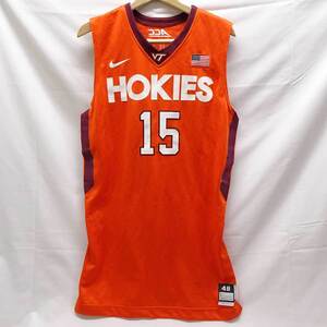 【中古】ナイキ バージニア工科大学 Hokies ホーキース バスケットボール #15 GAME ISSUE ジャージ EMELOGU 48 NIKE