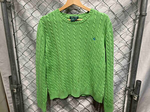 LAUREN RALPH LAUREN cable knit light green ローレンラルフローレン ケーブルニット ライトグリーン サイズ XL