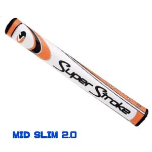 【オレンジ/ホワイト】スーパーストローク Mid Slim 2.0 ゴルフパターグリップ USモデル Super Stroke 衝撃 滑り止め