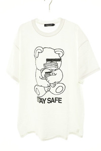 未使用品 アンダーカバー UNDERCOVER 稀少 UCY9822 XL サイズ 白 20SS STAY SAFE MASK BEAR TEE ステイ セーフ マスク ベア Tシャツ 半袖 2