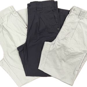 お得な3枚セット!! 新品タグ付☆ 【work wear pants】 作業着 パンツ ネイビー 薄グリーン 綿 涼素材 薄手 外作仕事 ウエスト88cm/Y14160