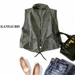 ☆☆ 美品 KANSAI BIS collection カンサイビス ☆☆ 大きいサイズ 13号 起毛 ジップアップ ベスト XL 秋 合服 23B10